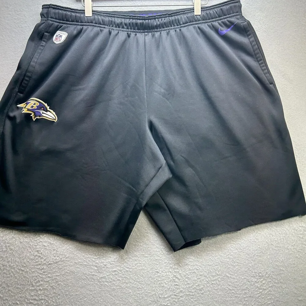 Baltimore Ravens Shorts Mens 4XL Black NFL Football Nike Therma-Fit Training Cut